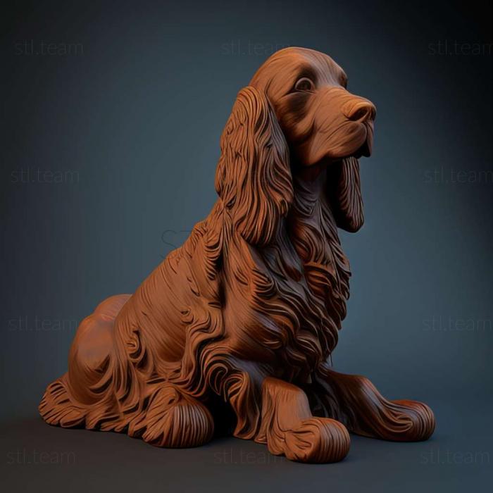 3D model American Water Spaniel dog (STL)